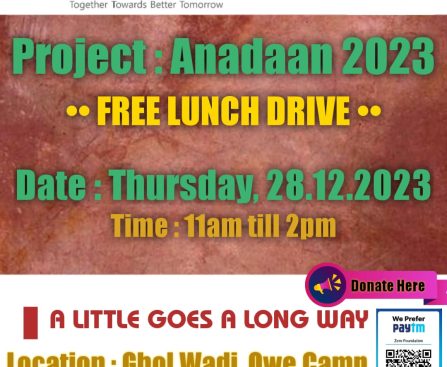 Zero Foundation, Free Lunch Drive, Kharghar,